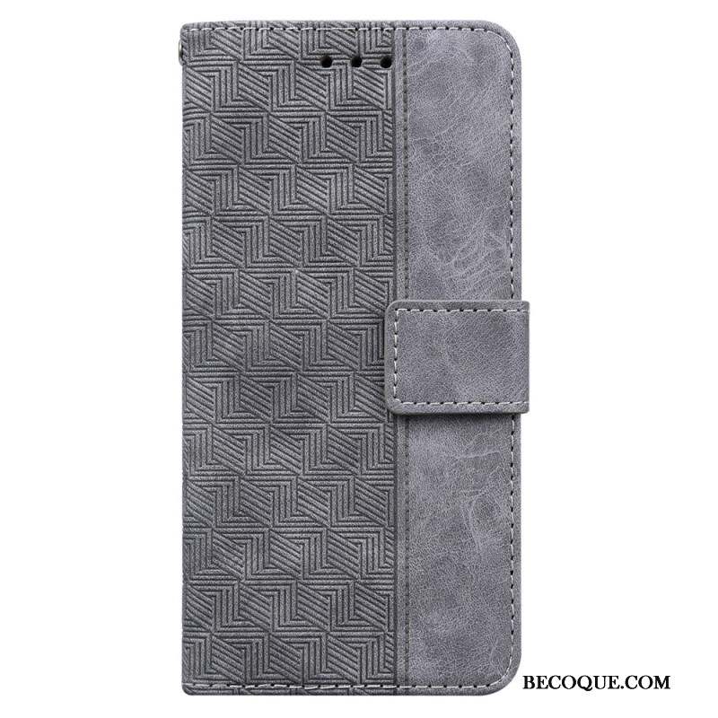 Housse iPhone 16 Motif Tissé à Lanière