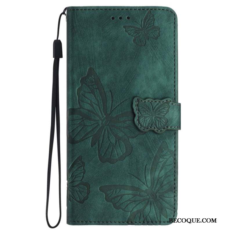 Housse iPhone 16 Plus Empreinte Papillons à Lanière