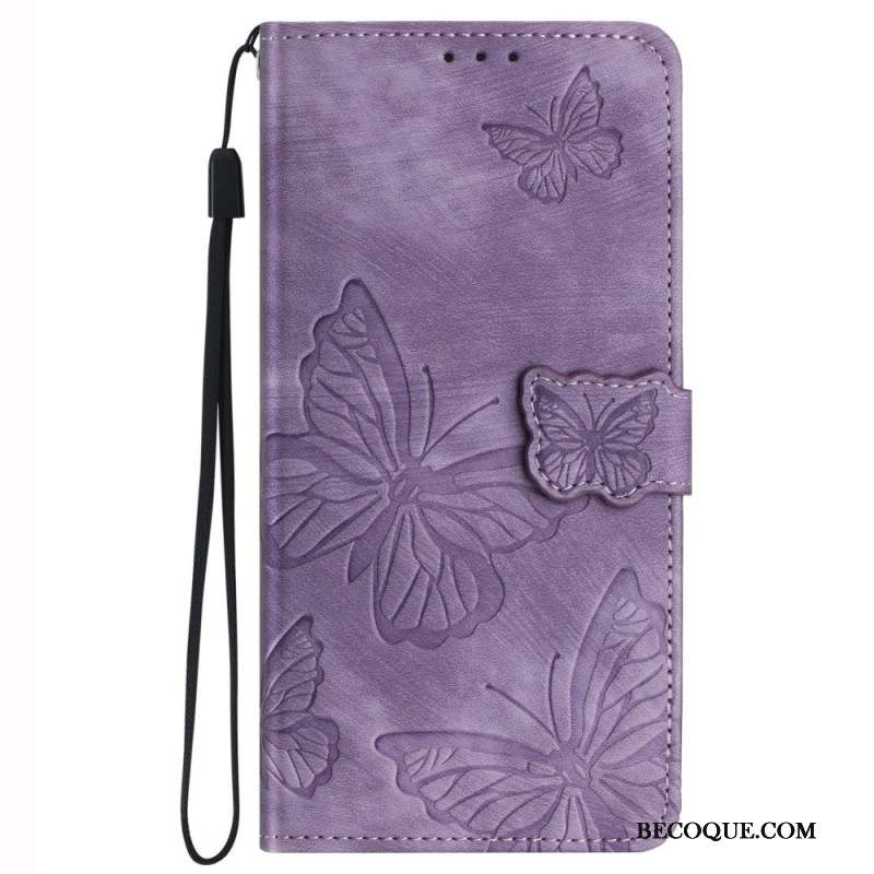 Housse iPhone 16 Plus Empreinte Papillons à Lanière