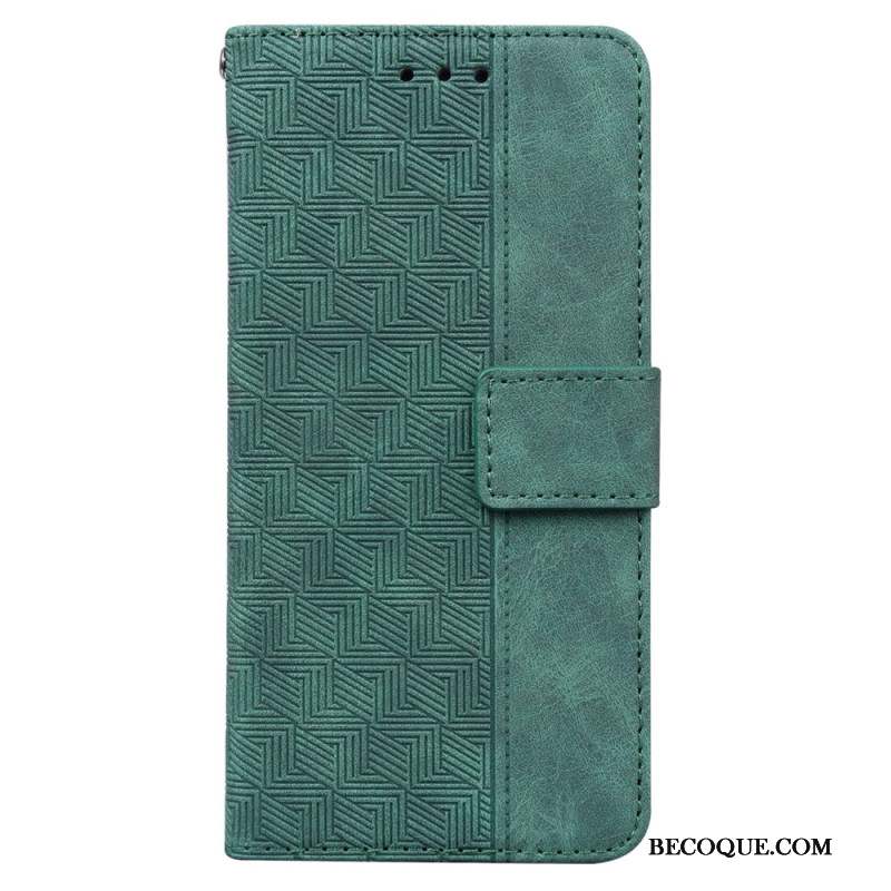 Housse iPhone 16 Plus Motif Tissé à Lanière