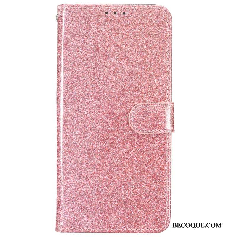 Housse iPhone 16 Plus Paillettes à Lanière