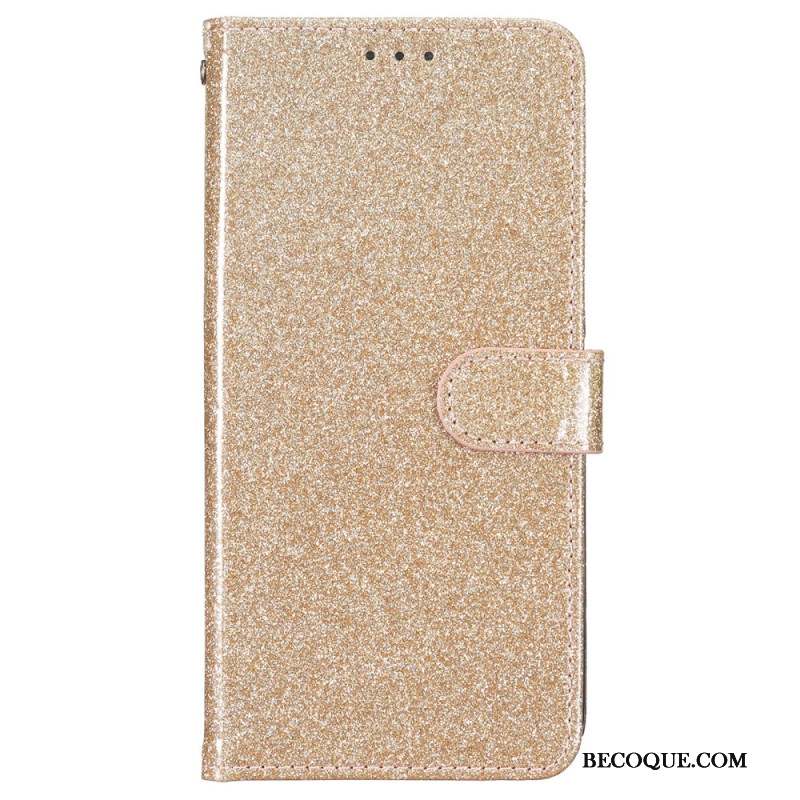 Housse iPhone 16 Plus Paillettes à Lanière