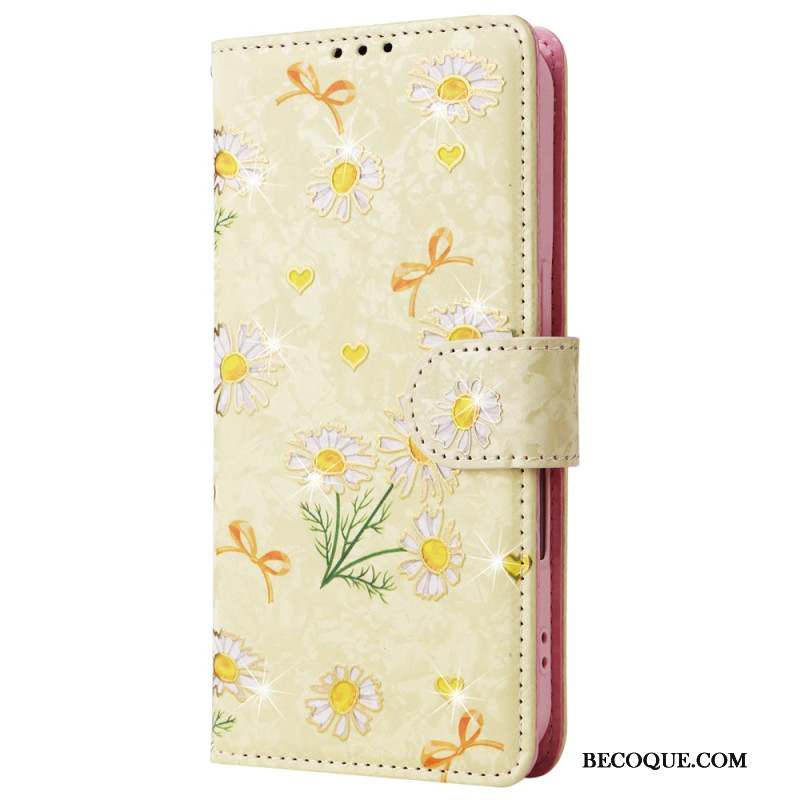 Housse iPhone 16 Plus Portefeuille Bloquant RFID Florale