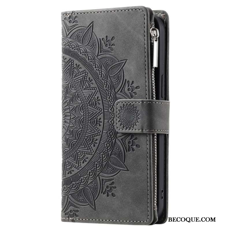 Housse iPhone 16 Plus, Portefeuille Mandala