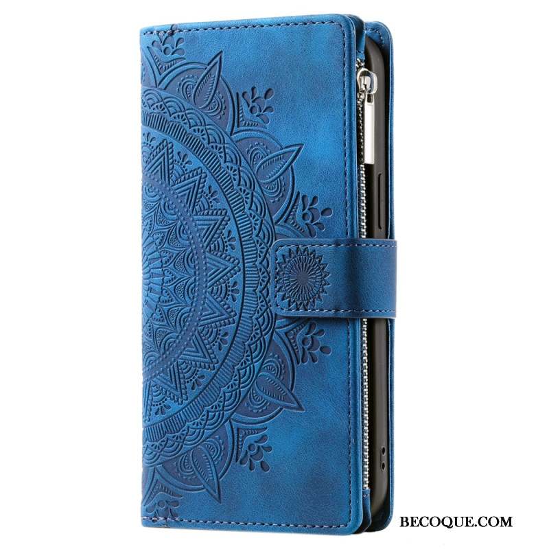 Housse iPhone 16 Plus, Portefeuille Mandala