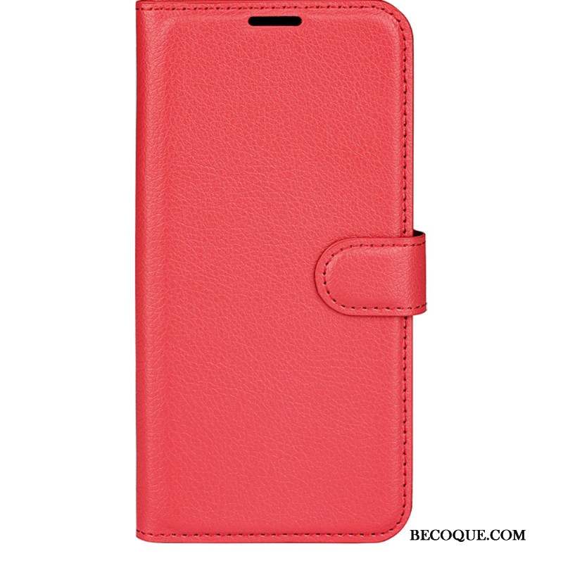 Housse iPhone 16 Plus Simili Cuir Litchi