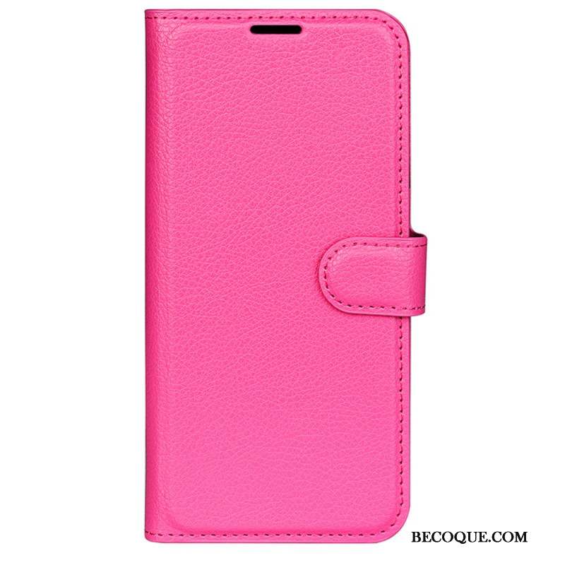 Housse iPhone 16 Plus Simili Cuir Litchi