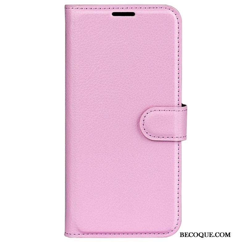 Housse iPhone 16 Plus Simili Cuir Litchi