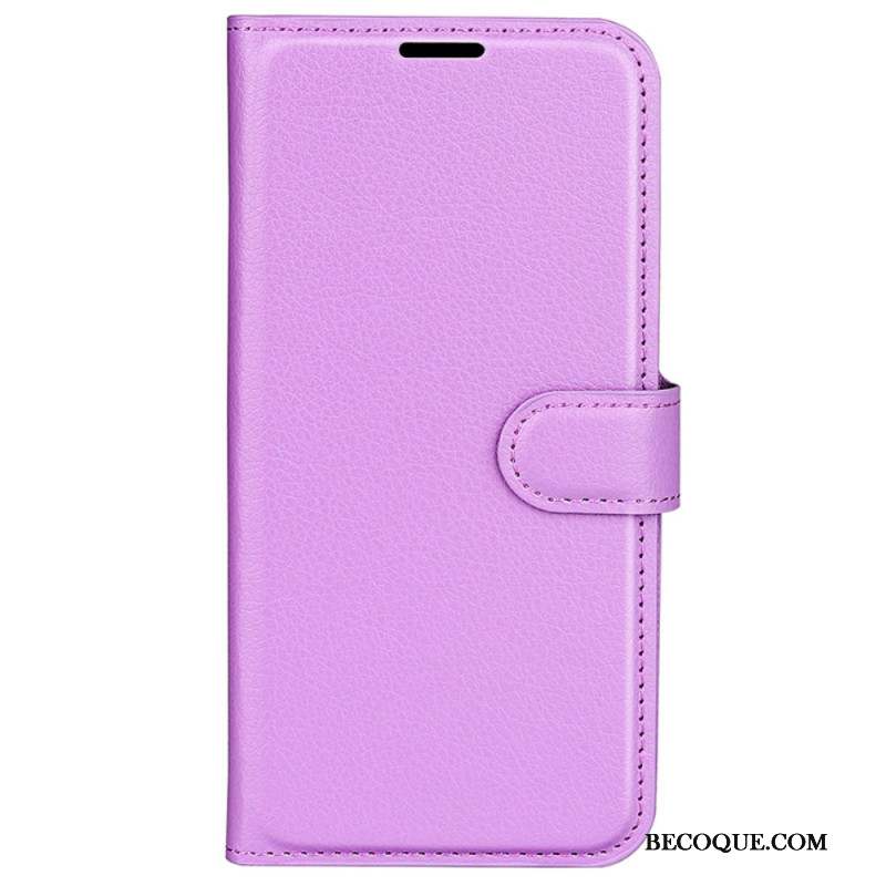 Housse iPhone 16 Plus Simili Cuir Litchi