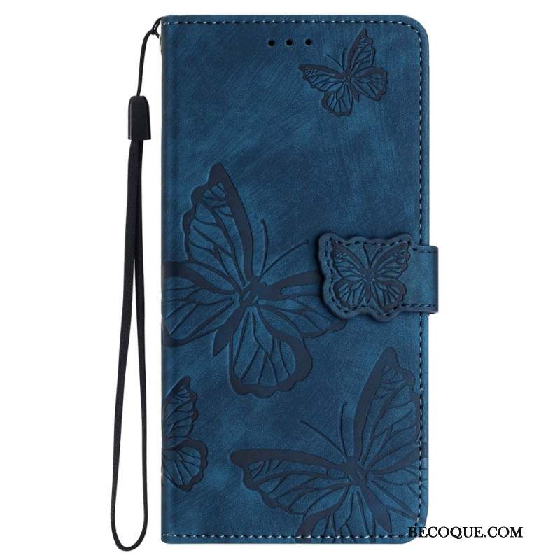 Housse iPhone 16 Portefeuille Motif Papillons