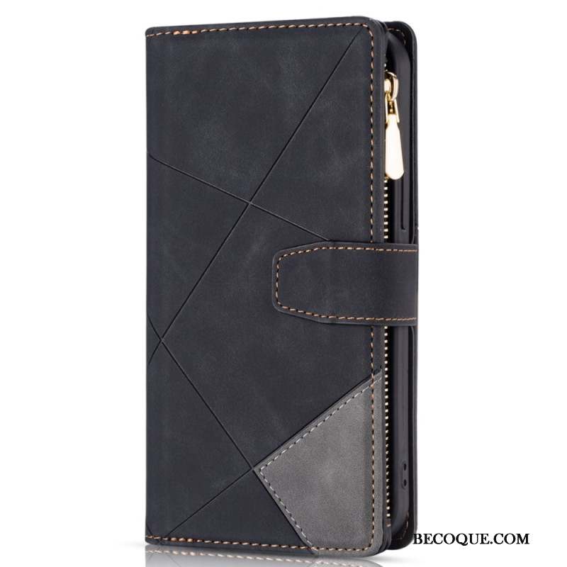 Housse iPhone 16 Pro Max Portefeuille Motif Géométrique