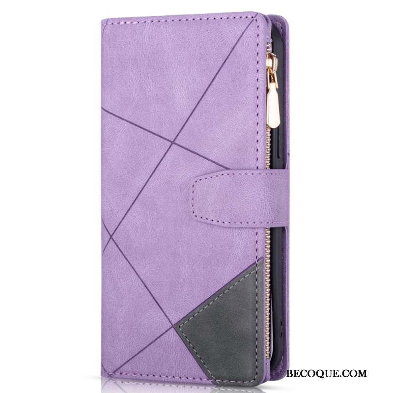 Housse iPhone 16 Pro Max Portefeuille Motif Géométrique