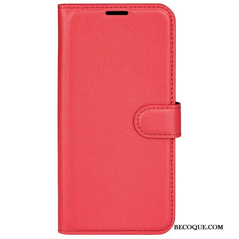 Housse iPhone 16 Pro Max Simili Cuir Litchi Classique