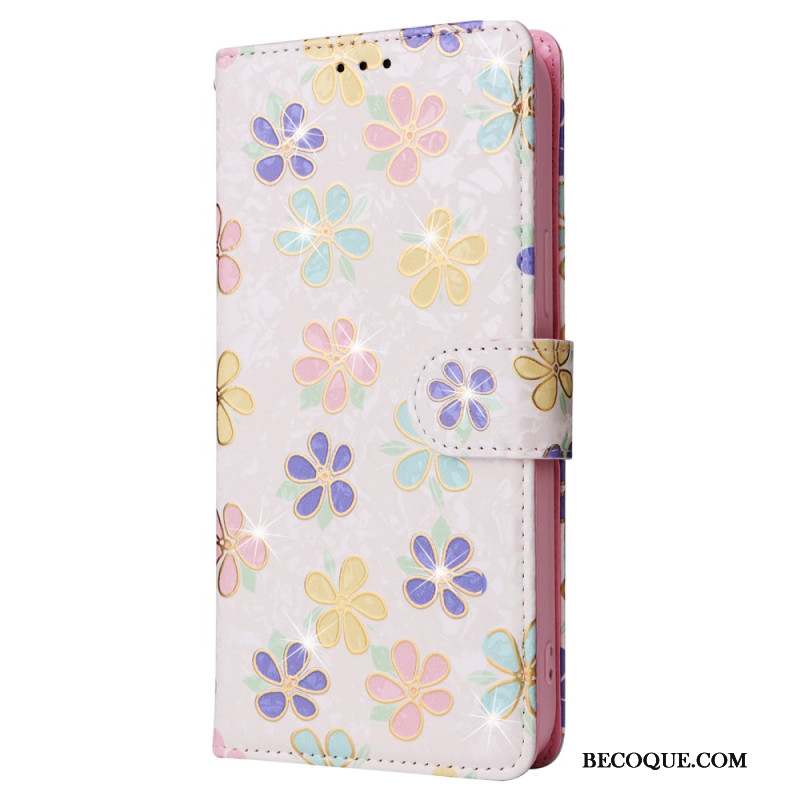 Housse iPhone 16 Pro Portefeuille Bloqueur RFID Floral