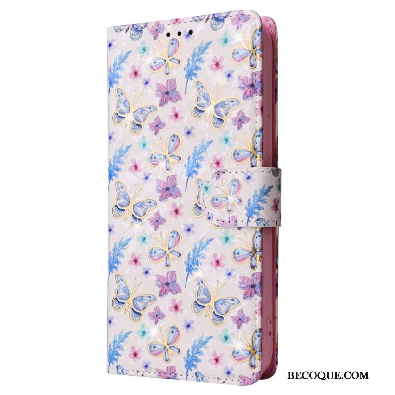 Housse iPhone 16 Pro Portefeuille Bloqueur RFID Floral