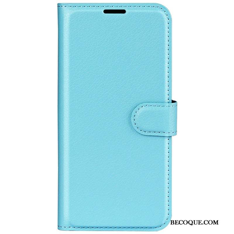 Housse iPhone 16 Pro Simili Cuir Litchi Classique