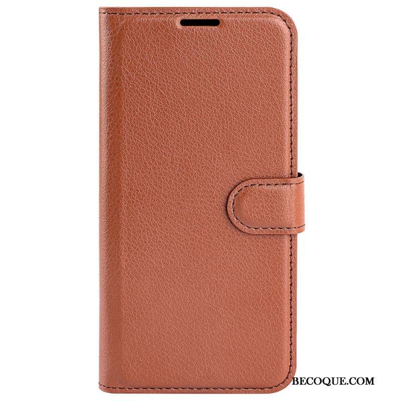 Housse iPhone 16 Simili Cuir Litchi