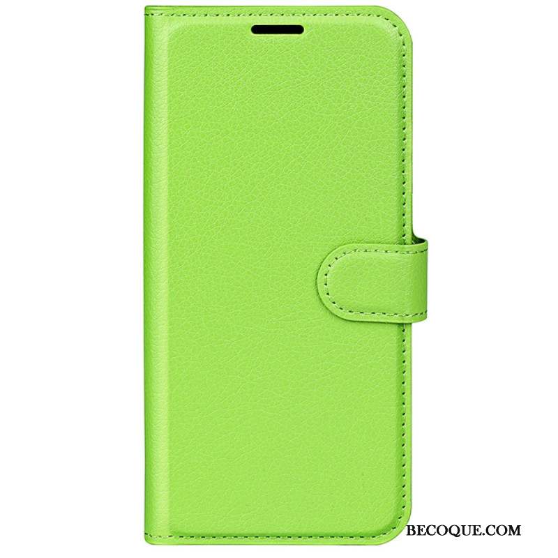 Housse iPhone 16 Simili Cuir Litchi