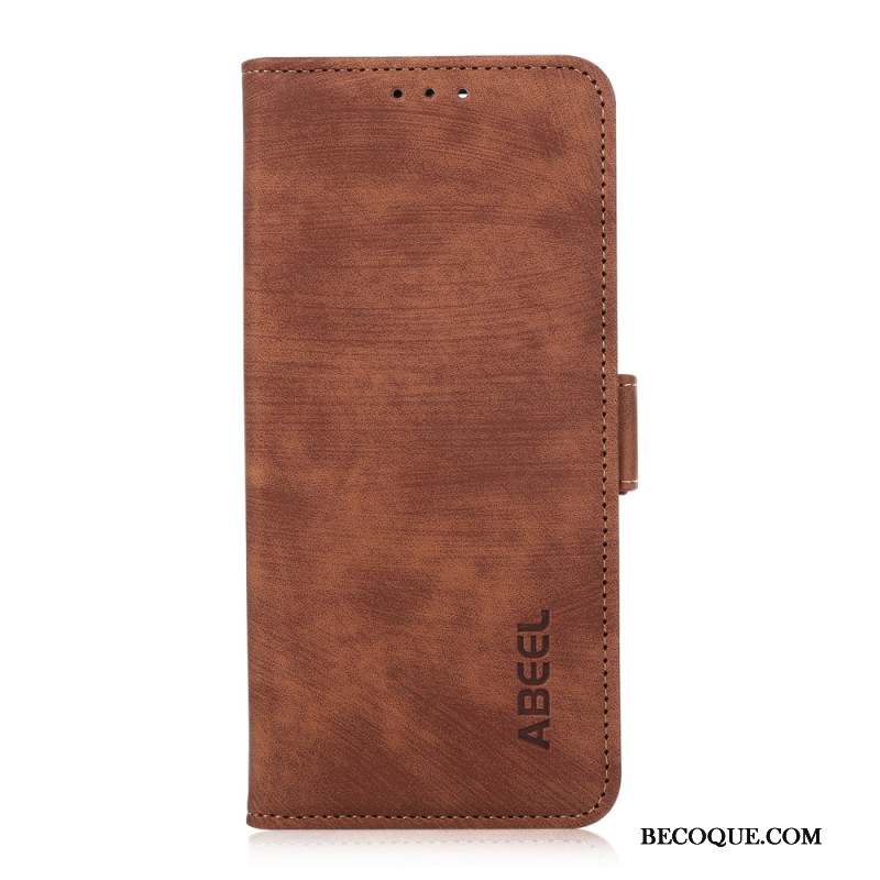 Housse iPhone 16 Simili Cuir Vintage ABEEL