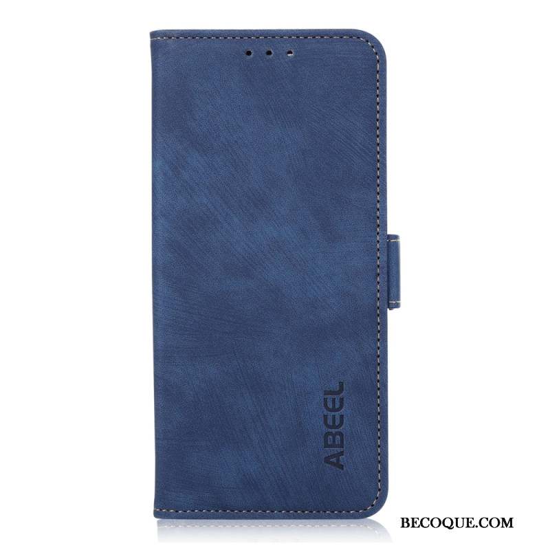 Housse iPhone 16 Simili Cuir Vintage ABEEL