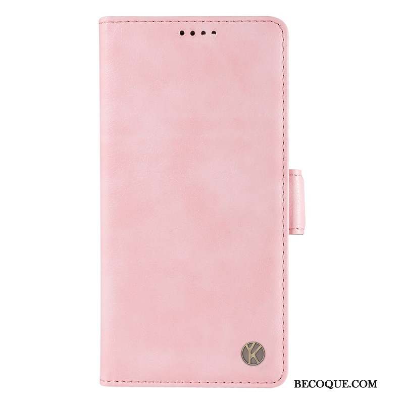 Housse iPhone 16 Simili Cuir Vintage YIKATU