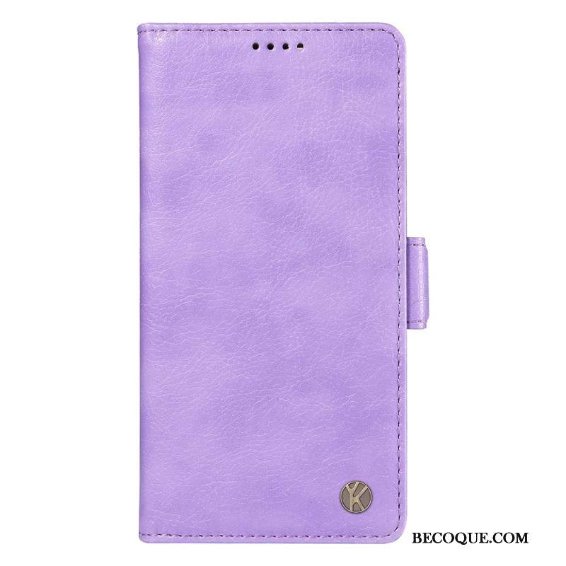 Housse iPhone 16 Simili Cuir Vintage YIKATU