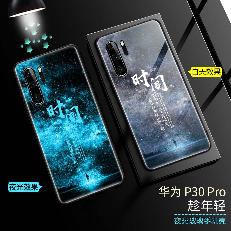 Huawei P30 Pro Tout Compris Blanc Lumineuses Verre Très Mince Coque De Téléphone