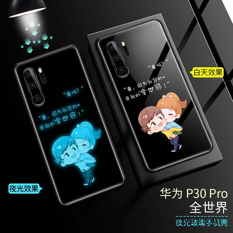 Huawei P30 Pro Tout Compris Blanc Lumineuses Verre Très Mince Coque De Téléphone