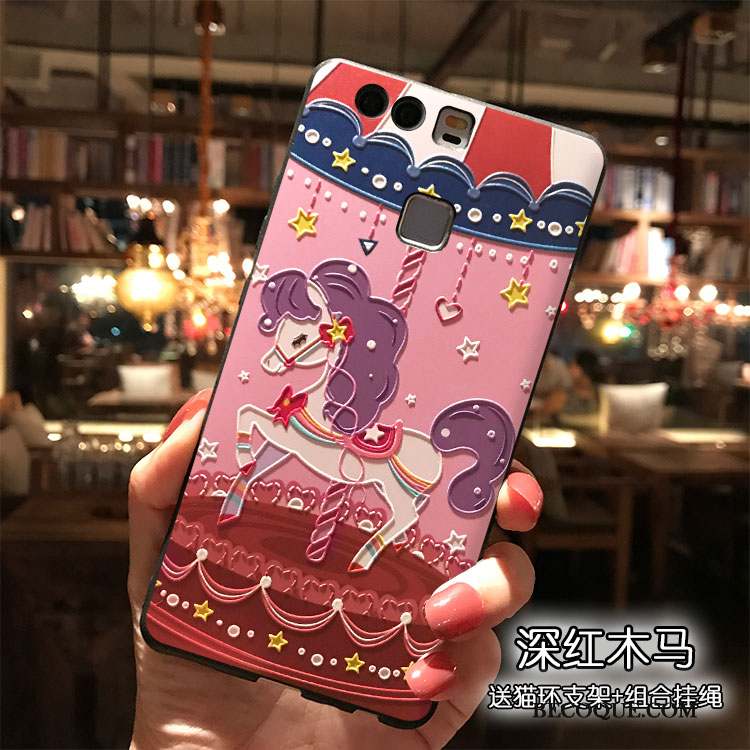 Huawei P9 Plus Personnalité Coque De Téléphone Dessin Animé Étui Silicone Rose