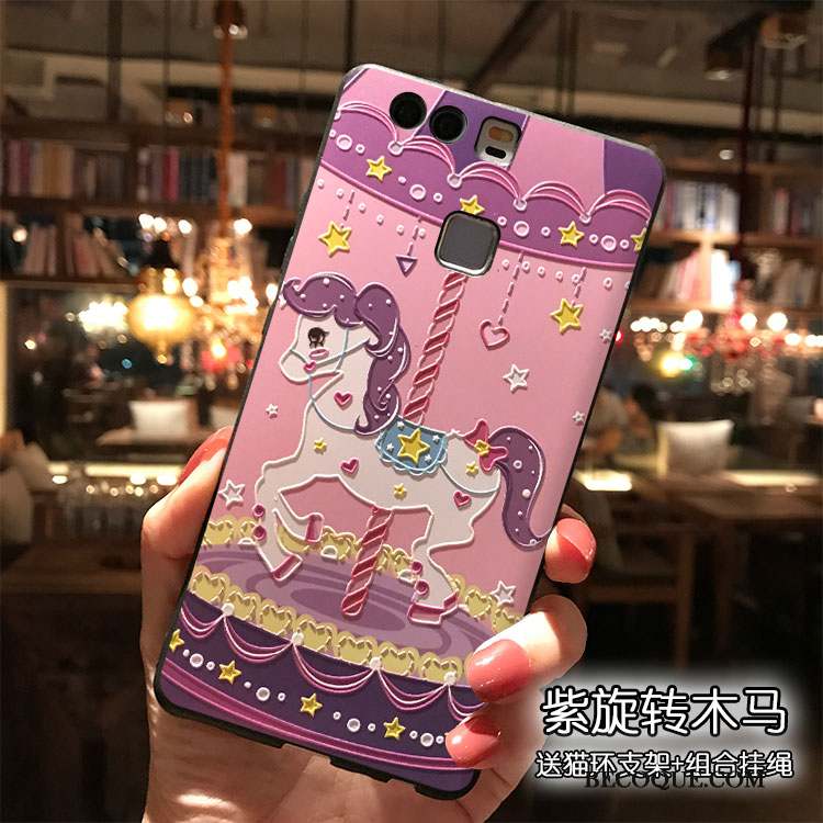 Huawei P9 Plus Personnalité Coque De Téléphone Dessin Animé Étui Silicone Rose