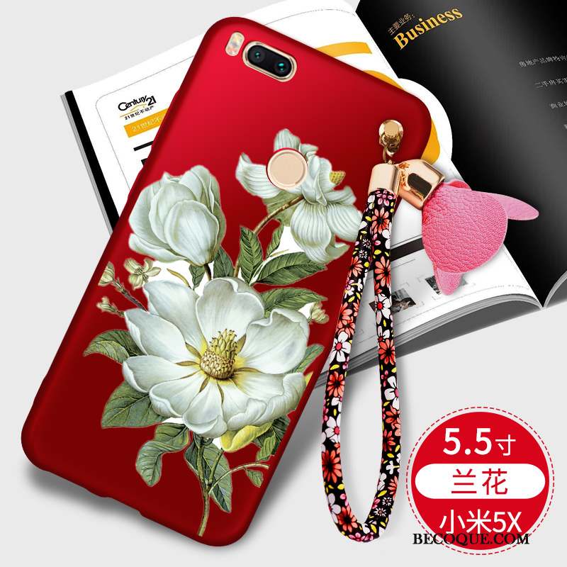 Mi 5x Coque Petit Tendance Tout Compris Incassable Délavé En Daim Rouge