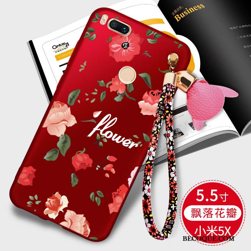 Mi 5x Coque Petit Tendance Tout Compris Incassable Délavé En Daim Rouge