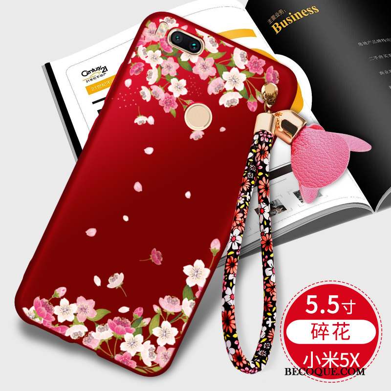 Mi 5x Coque Petit Tendance Tout Compris Incassable Délavé En Daim Rouge