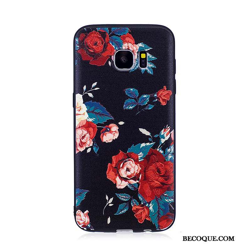 Samsung Galaxy S7 Edge Bleu Gaufrage Coque De Téléphone Étui Peinture Dessin Animé