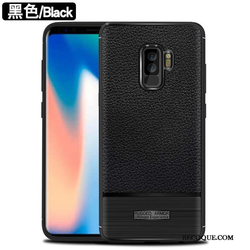 Samsung Galaxy S9+ Noir Incassable Coque De Téléphone Fluide Doux Étui Protection