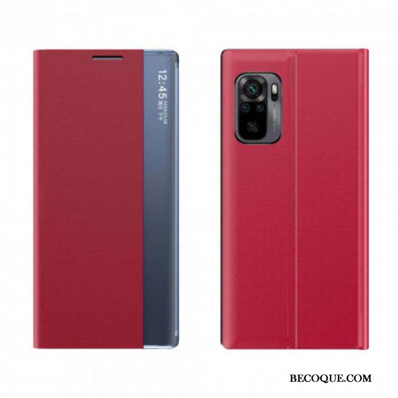 View Cover Xiaomi Redmi Note 10/10S/Poco M5s Simili Cuir Texturé