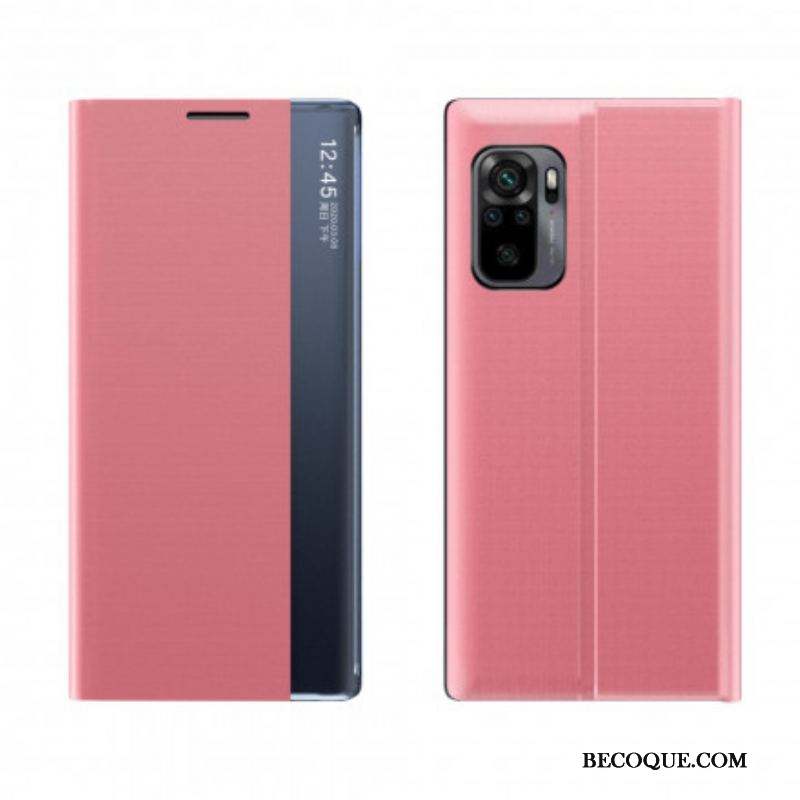 View Cover Xiaomi Redmi Note 10/10S/Poco M5s Simili Cuir Texturé