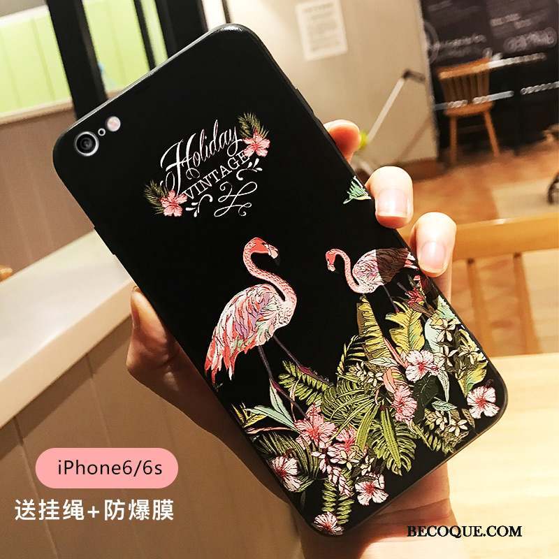 iPhone 6/6s Coque Oiseau Ornements Suspendus Personnalité Bleu Tendance Gaufrage