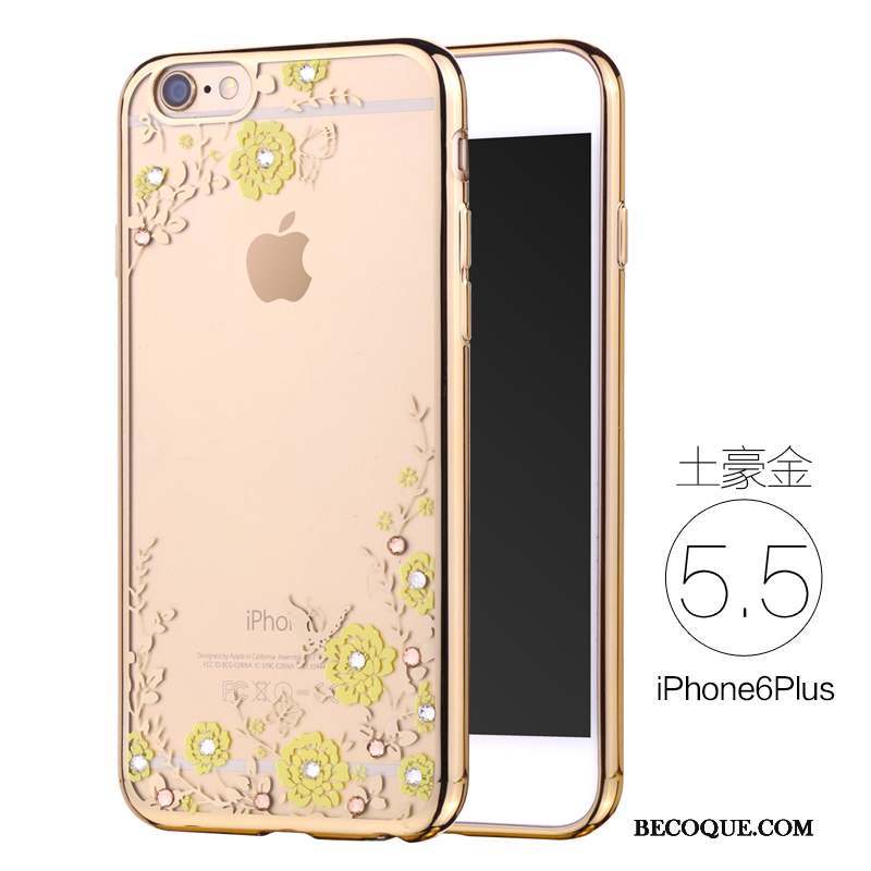 iPhone 6/6s Plus Luxe Fluide Doux Incassable Coque De Téléphone Silicone Or Rose