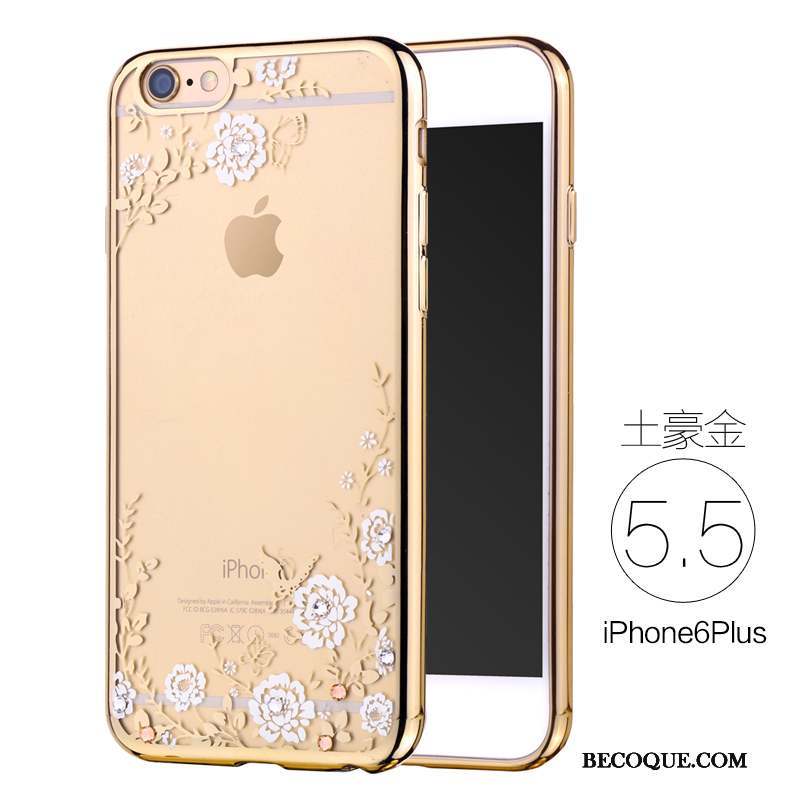 iPhone 6/6s Plus Luxe Fluide Doux Incassable Coque De Téléphone Silicone Or Rose