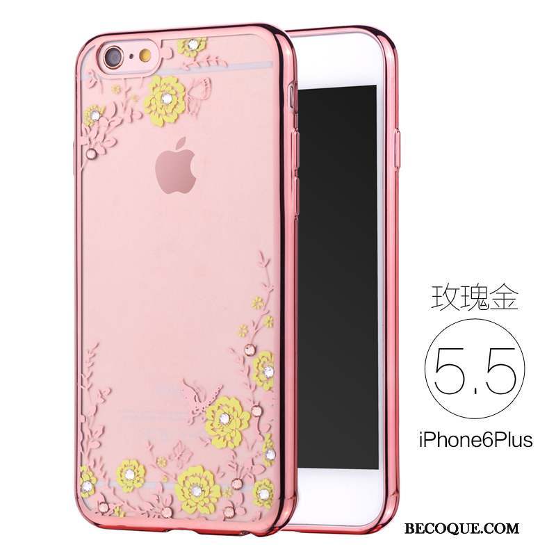 iPhone 6/6s Plus Luxe Fluide Doux Incassable Coque De Téléphone Silicone Or Rose