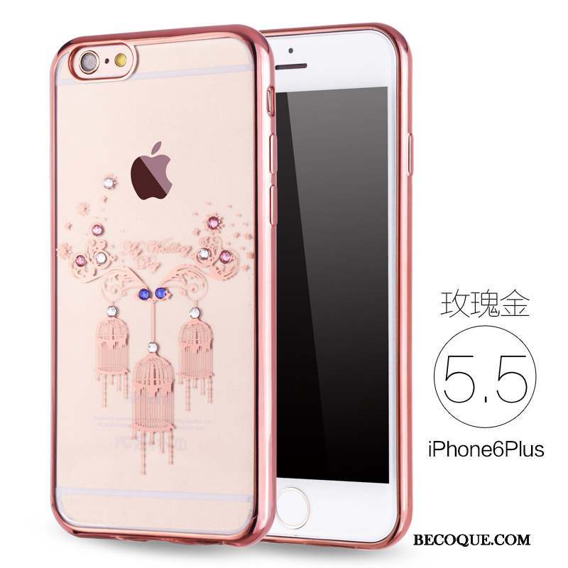 iPhone 6/6s Plus Luxe Fluide Doux Incassable Coque De Téléphone Silicone Or Rose