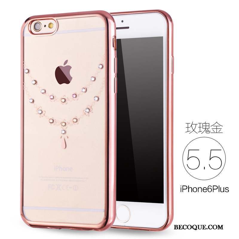 iPhone 6/6s Plus Luxe Fluide Doux Incassable Coque De Téléphone Silicone Or Rose