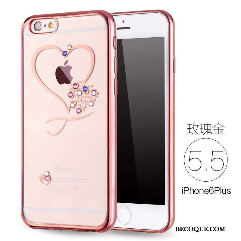 iPhone 6/6s Plus Luxe Fluide Doux Incassable Coque De Téléphone Silicone Or Rose