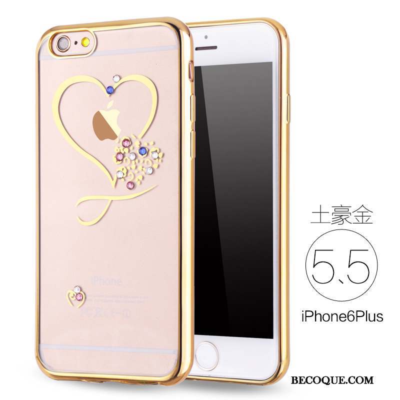 iPhone 6/6s Plus Luxe Fluide Doux Incassable Coque De Téléphone Silicone Or Rose