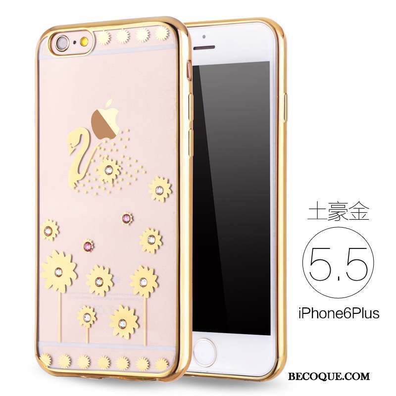 iPhone 6/6s Plus Luxe Fluide Doux Incassable Coque De Téléphone Silicone Or Rose