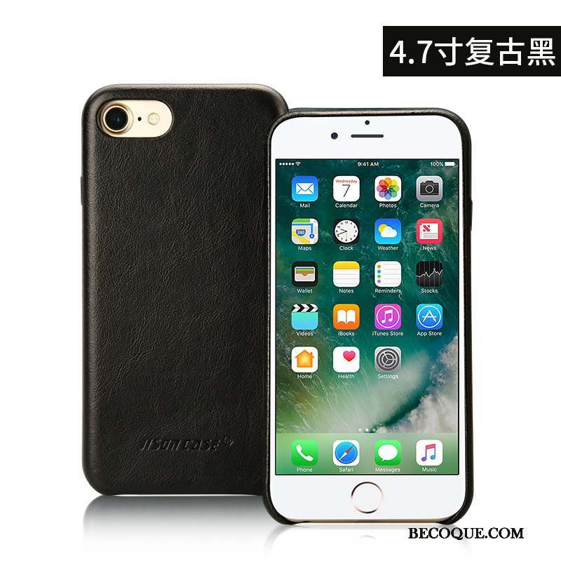 iPhone 7 Cuir Véritable Coque Incassable Étui De Téléphone Tout Compris