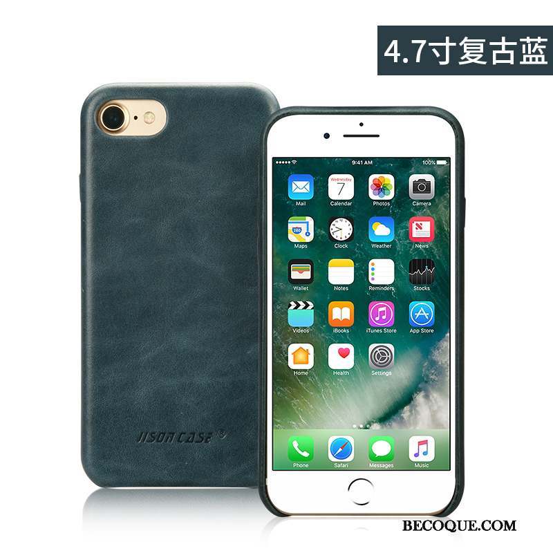 iPhone 7 Cuir Véritable Coque Incassable Étui De Téléphone Tout Compris