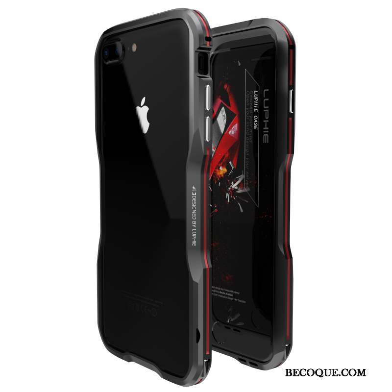 iPhone 7 Plus Incassable Étui Rouge Coque Métal Border