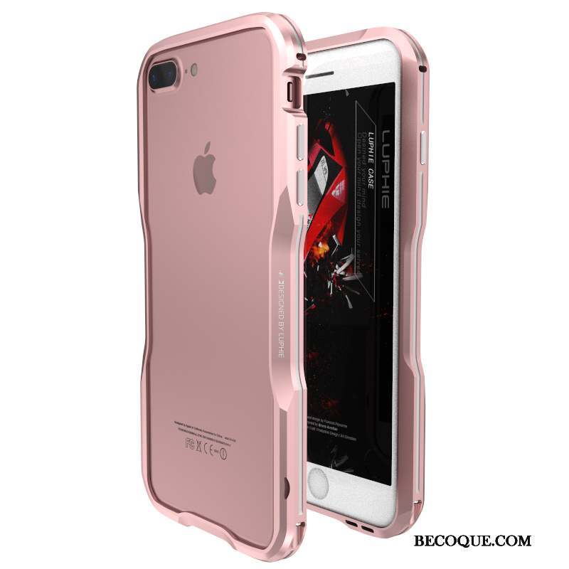 iPhone 7 Plus Incassable Étui Rouge Coque Métal Border